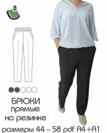Изображение продукта "Прямые брюки на резинке, модель F-67"